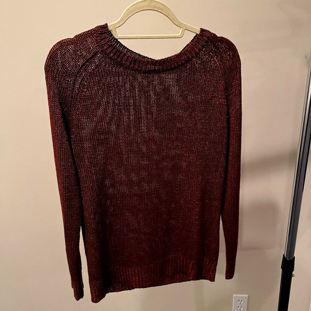 Dries Van Noten Rust Metallic Crew Neck Knit - Size S